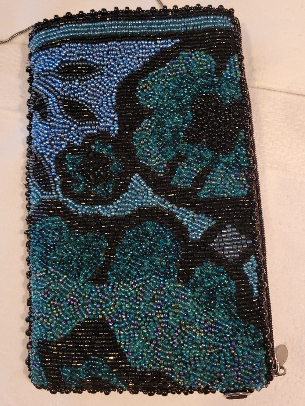 Mary Frances Black/Teal Crossbody Purse